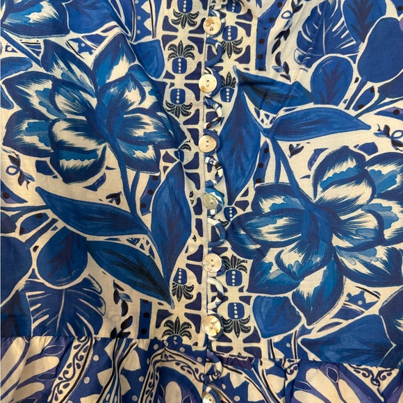 Farm Rio Blue Floral Women's Top - Picture 7 of 11